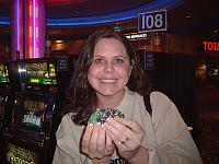 Tina's first night's winnings...NOT TOO SHABBY